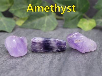 Amethyst
Amethyst gets it's name from a Greek word meaning "not intoxicated" as the Greeks believed Amethyst helped keep one sober.  Most  Amethyst comes from South America or Madagascar, but the Thunder Bay area in Ontario, Canada has a notable Amethyst deposit.

